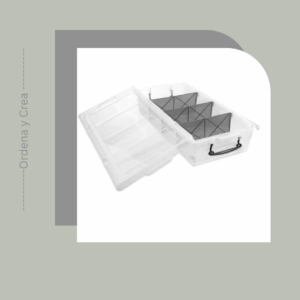 Caja transparente con divisiones