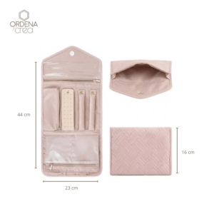 Joyero plegable rosado