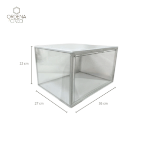 Caja de zapatos con base blanca