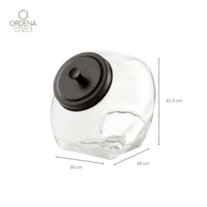 Frasco de vidrio inclinado