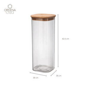 Contenedor cuadrado de vidrio 4200 ml