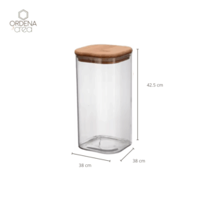 Contenedor cuadrado de vidrio 1400 ml