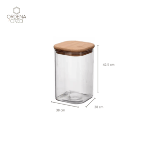 Contenedor cuadrado de vidrio 1180 ml