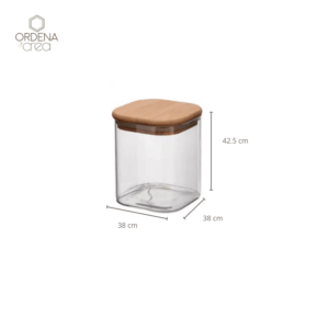 Contenedor cuadrado de vidrio 870 ml