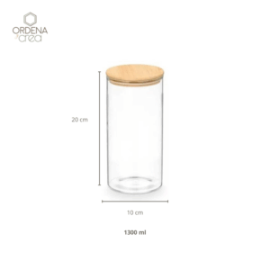 Contenedor de vidrio redondo 1300 ml
