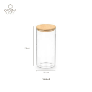 Contenedor redondo de vidrio 1800 ml