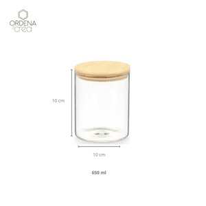 Contenedor redondo de vidrio 650 ml